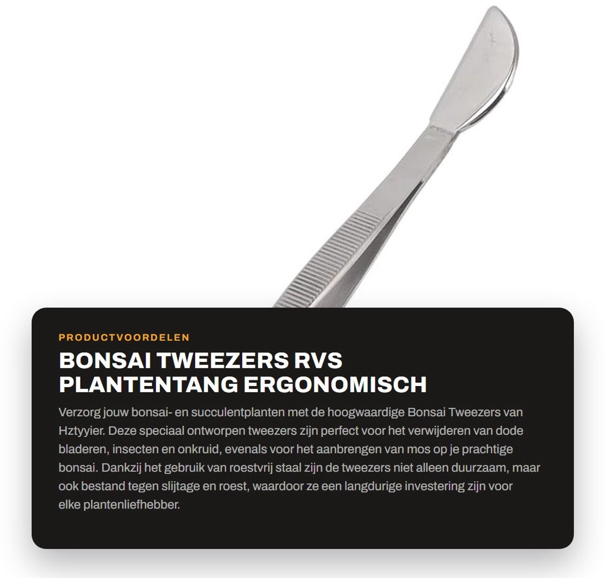Dailygoods- Bonsai Tweezers Rvs - Ergonomisch Ontwerp - Antislip