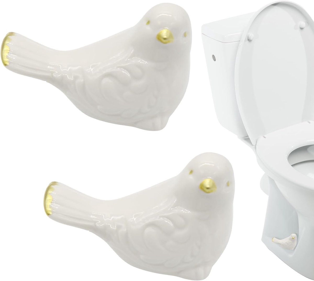 Toiletboutafdekkingen - Badkamerdecoratie - Badkamer Opfrissen - Vogelvormig Design - 2 stuks - Wit