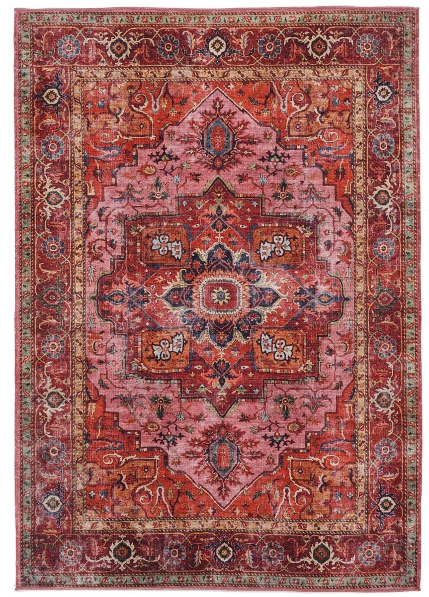 Dailygoods- Vloerkleed Laagpolig 200 x 300 cm - Oosterse Vloerkleed - Woonkamer/Slaapkamer - Machinewasbaar - Turkse Kwaliteit - OEKO-TEX Gecertificeerd - Tapijt