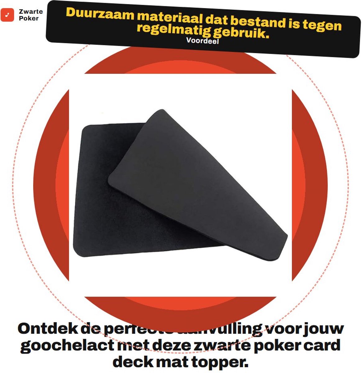 Dailygoods- Poker Mat Dikke/Dichte Kussens - Antislipmat - Rubber Achterkant - Ideaal voor Beginners/Professionals - Perfect voor Optredens - Goochelmat