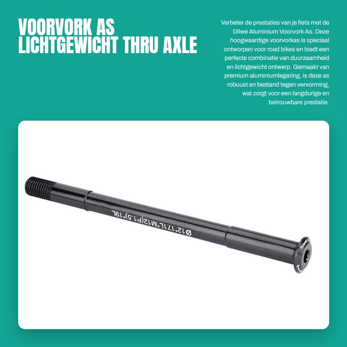 Dailygoods - Voorvork As - Lichtgewicht Thru Axle Lever - Geschikt voor Fietsen - Aluminium - Fietsaccessoire - Duurzaam materiaal - Ideaal voor mount...