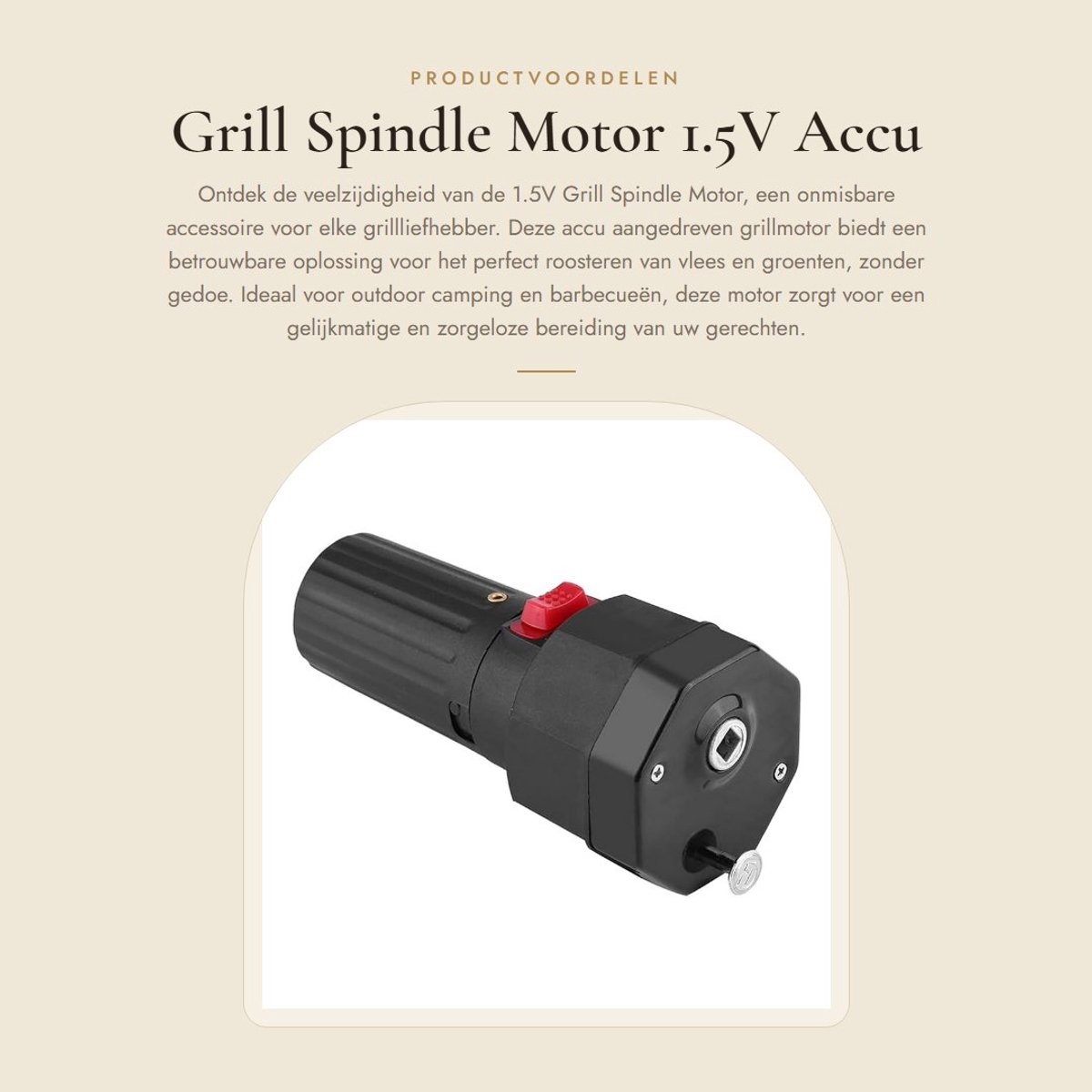Dailygoods - Grill Spindle Motor - 1.5V Accu Aangedreven Grillmotor - Ideaal voor Roosteren - Zwart - Krachtige prestaties - Perfect voor barbecue - C...