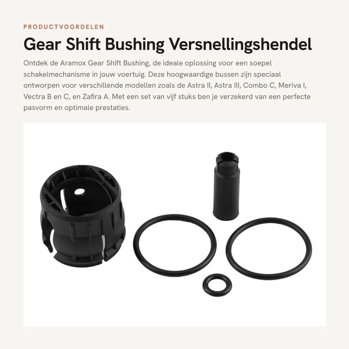 Dailygoods- Versnellingshendel ABS - Schakelbus Kit - 5 Stuks - Voor Astra II/III - Combo C - Meriva I - Vectra B/C - Zafira A
