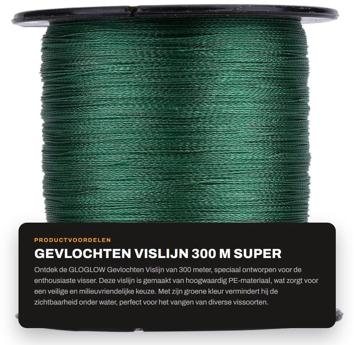 Dailygoods- Gevlochten Vislijn 300 m - PE Materiaal - Super Sterk - Multi-filament - Lage Stretch - Slijtvastheid
