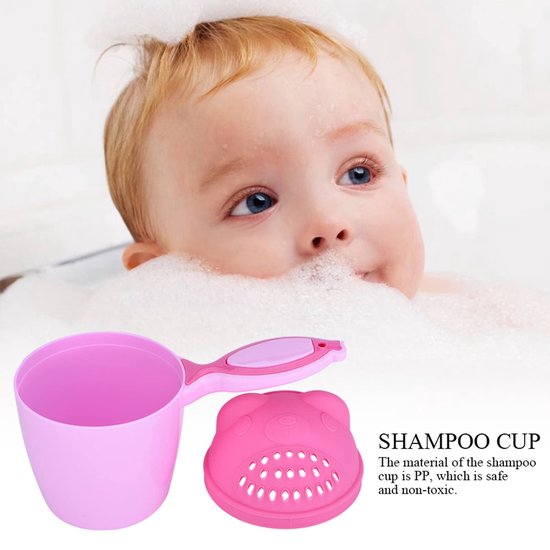 Dailygoods- Badspoelbeker - Babybadspoelbeker - Shampoo Beker - Baddouchespoeler - Emmer - PP Materiaal - 21x10.7x15cm - Shampoobeker van Dailygoods — afbeelding 2