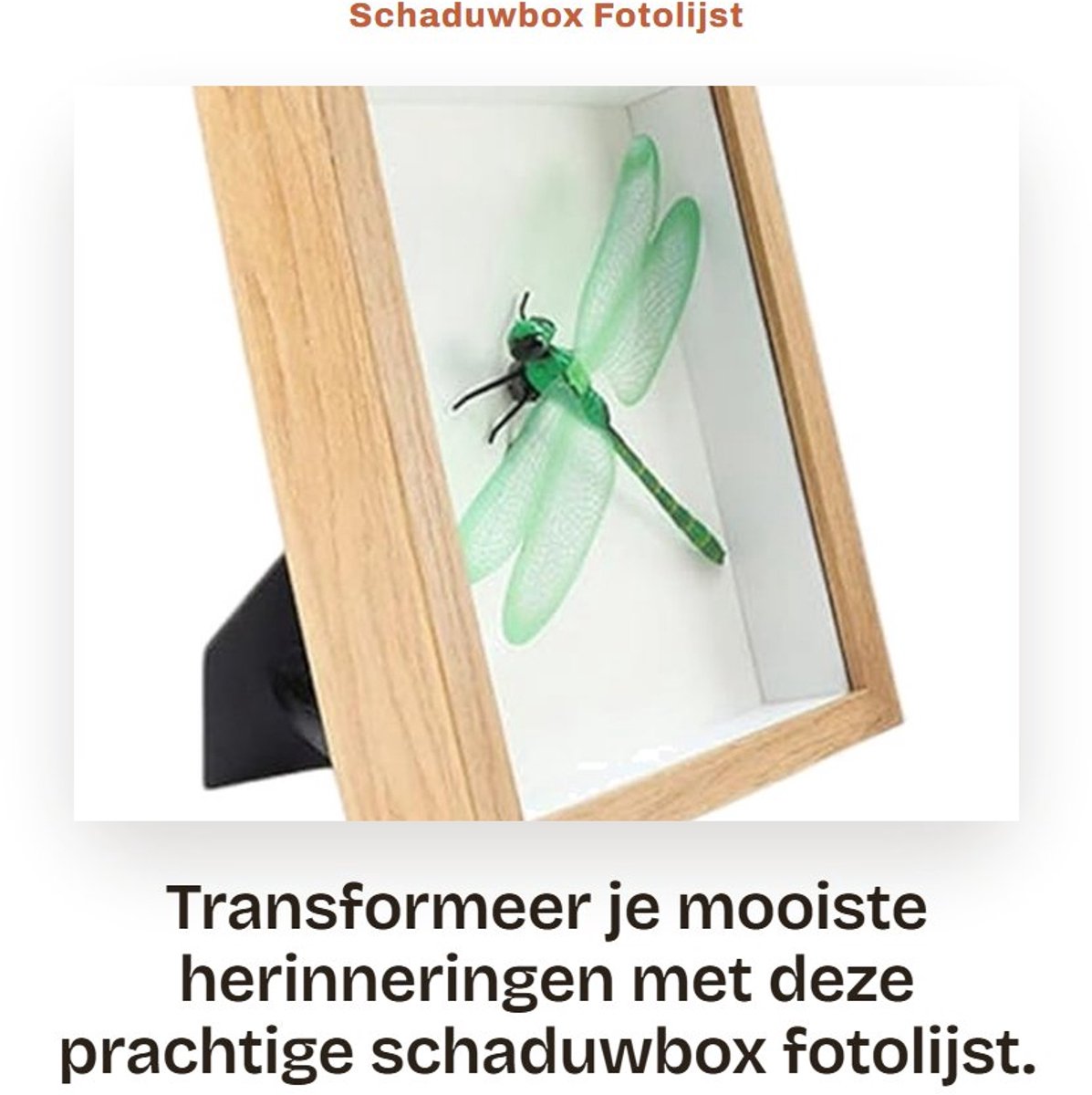 Dailygoods- Schaduwbox 3,1 cm diep - Houten Fotolijst - Fotolijst 5 x 7 cm - Voor Droogbloemen/Medailles - Veilig voor Kinderen - Duurzaam Kunststof