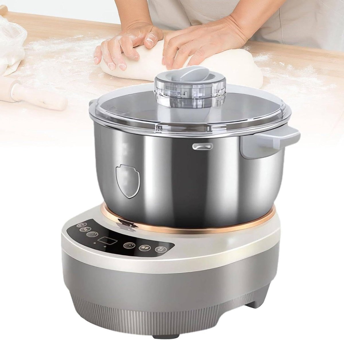 Elektrische Deegmaker - Deegkneedmachine - Brood Bakken - Constante Temperatuur Fermentatie - 7L Capaciteit - Zilver