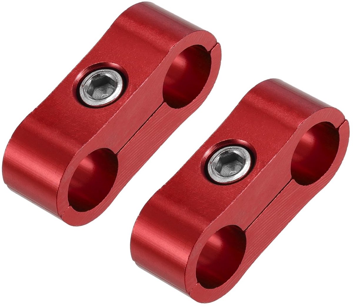 Dailygoods - 2 Stuks AN4 Slangklem Olieleiding Aluminiumlegering Rood - 11mm