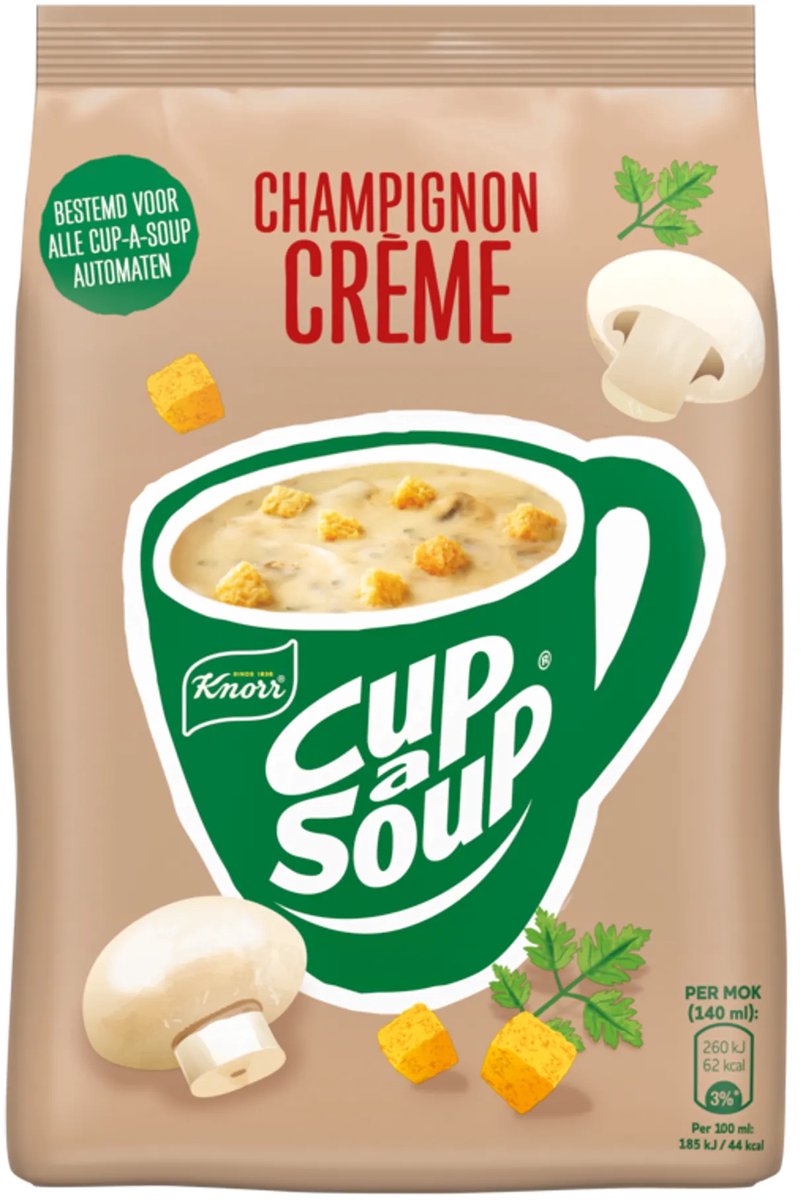 Cup-a-Soup Knorr vending champignon creme (4 zakken)