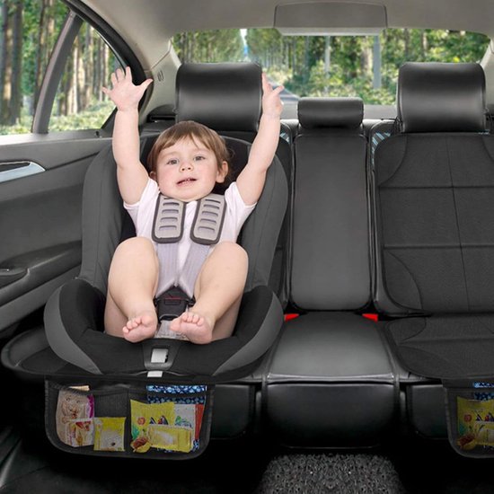 1 Autostoelbeschermer - Kinderautostoelhoes - Auto-interieurmat - Antislipmat - Waterdicht en krasbestendig - Zwart van Merkloos — afbeelding 2
