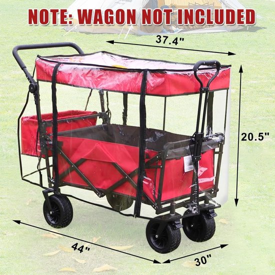 Opvouwbare Wagon Regenhoes - Bescherming voor Tuinwagon - Heldere — afbeelding 5