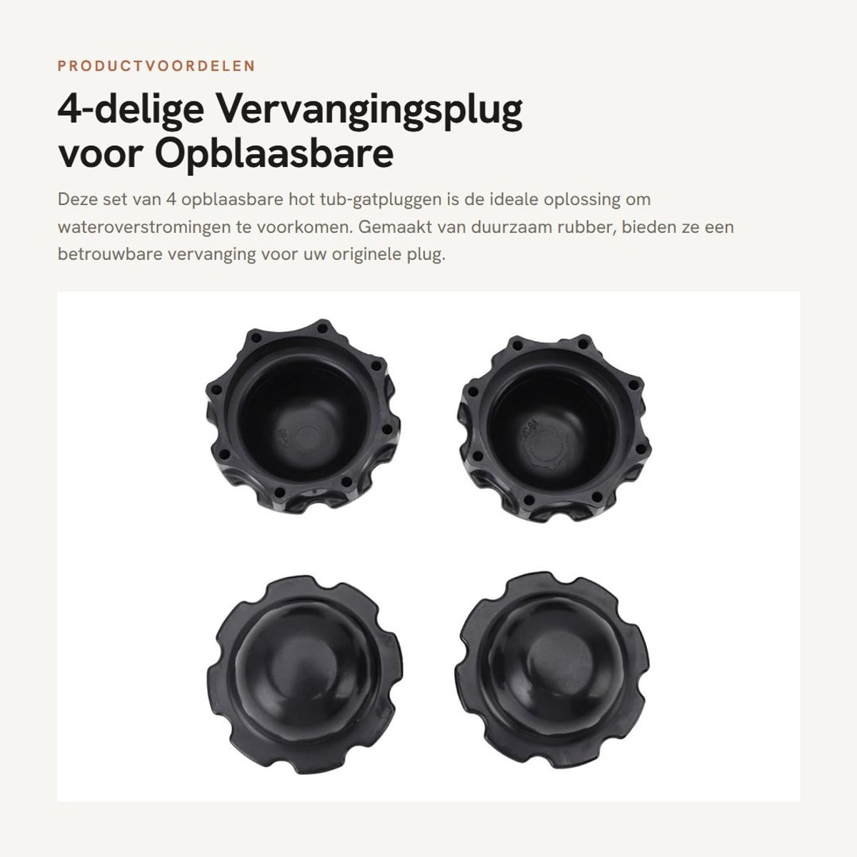 Dailygoods- Gatplug Premium Vervanging - Opblaasbare Hot Tub - Spa-accessoire - Voorkomt Wateroverstromingen - Eenvoudige Installatie - Duurzaam Rubber - Bubbelbad