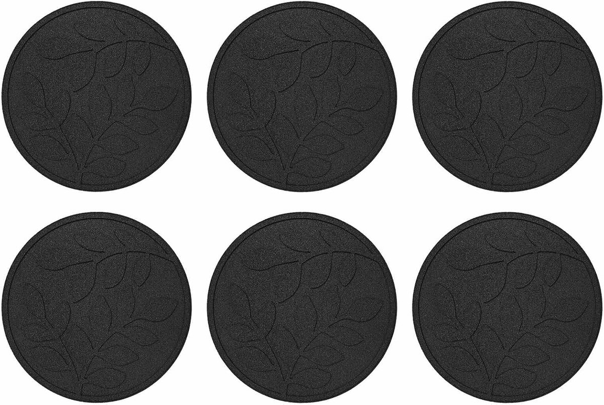 Stapstenen 6 stuks - Tuinpad stenen - Tuin decoratie - Antislip oppervlak - 44 cm diameter - Zwart