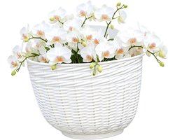 Hangende Plantenbak - Bloempot Buiten - Tuin Decoratie - Zelfwaterend Ontwerp - 21 cm Breed - Wit