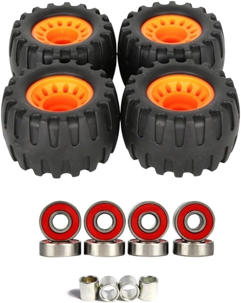Off-Road Wielen All-Terrain Skateboard Ruig Buitengebruik Schokabsorberende Constructie 76x45mm