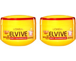 Elvive L'Oréal Anti-Haarbreuk - Haarmasker - Diep Herstellend - Beschadigd & Breekbaar Haar - 2 - 2 stuks