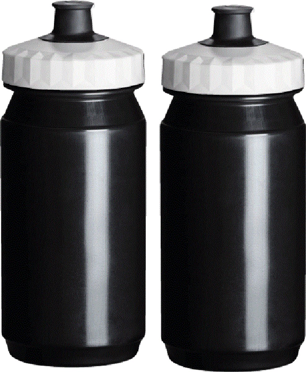 Drinkfles 2x 550 ml Waterfles Zwart Wit Bidon Fiets