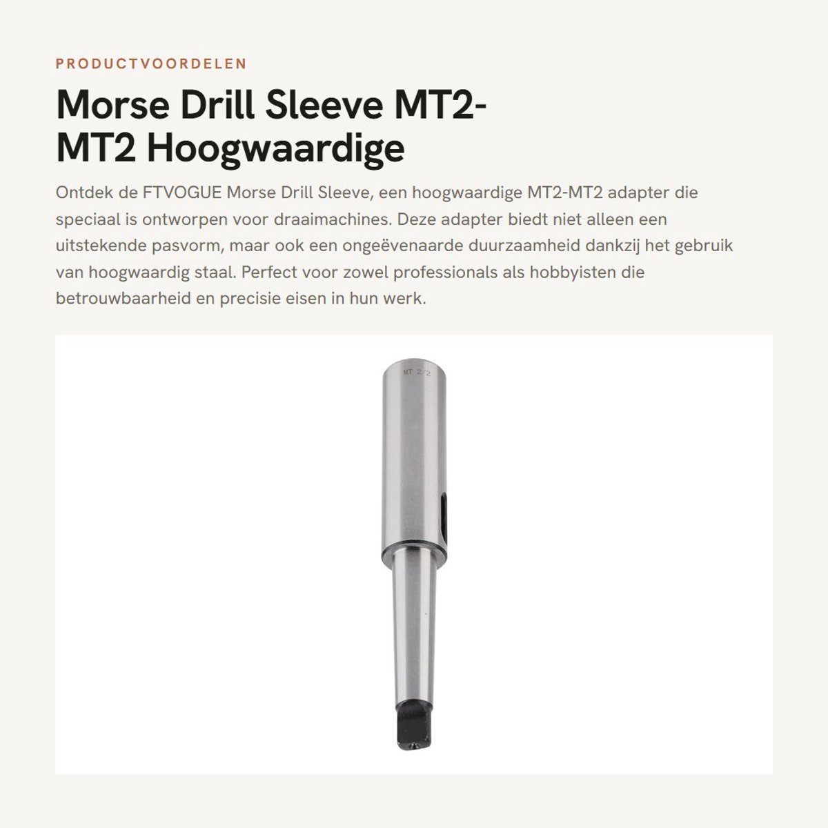 Dailygoods - Morse Drill Sleeve MT2-MT2 - Hoogwaardige Stalen Adapter - Geschikt voor Draaimachines - Precisie en Betrouwbaarheid - Duurzaam - Voor Pr...