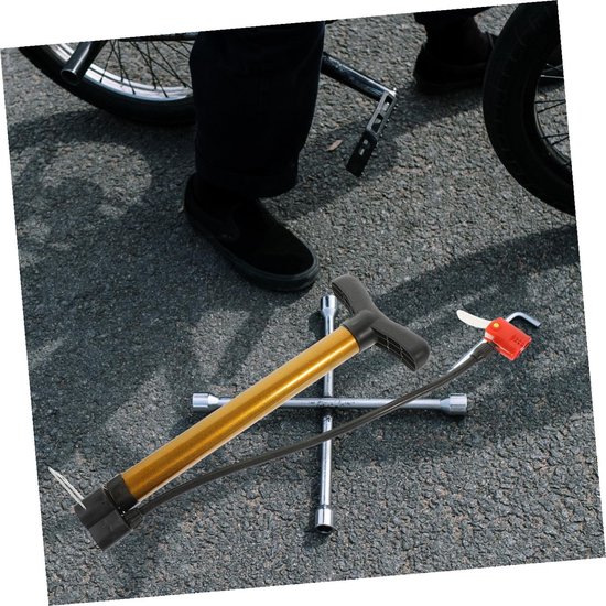 Fiets Pomp - Bandenpomp Luchtpomp - Banden Oppompen - Compact Lichtgewicht - 32 cm - Geel — afbeelding 2