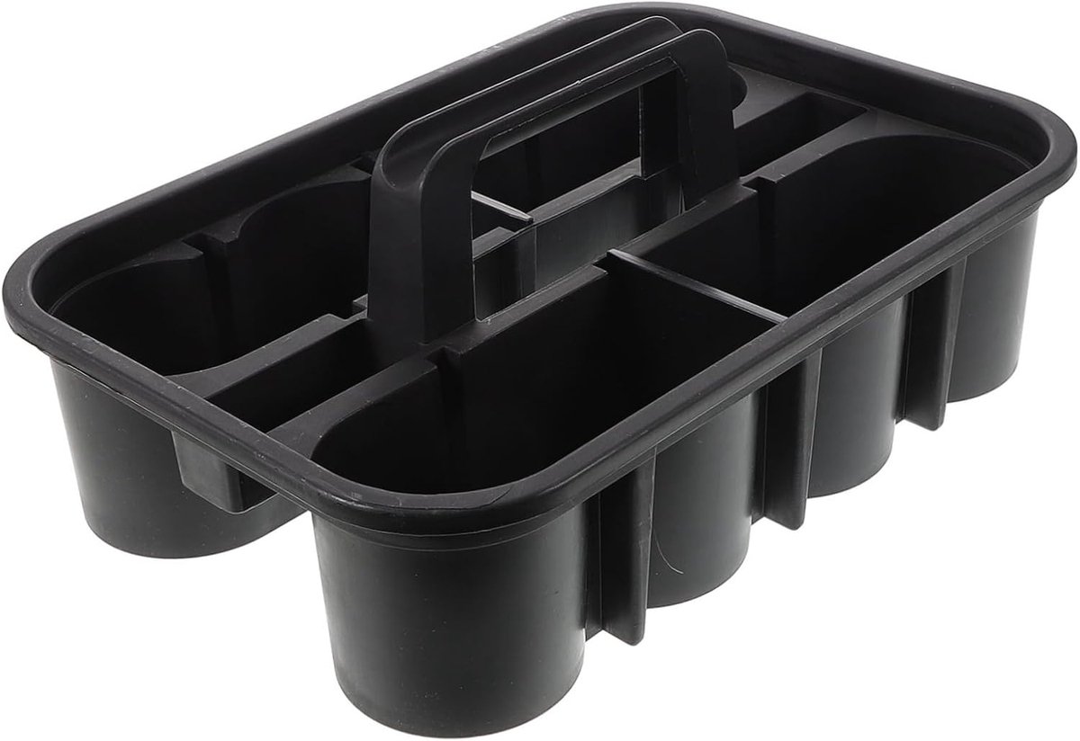 Opbergmand Met Handvat - Schoonmaak Organizer - Auto Reiniging - Gecompartimenteerd Ontwerp - 39.4x27x10.4cm - Grijs