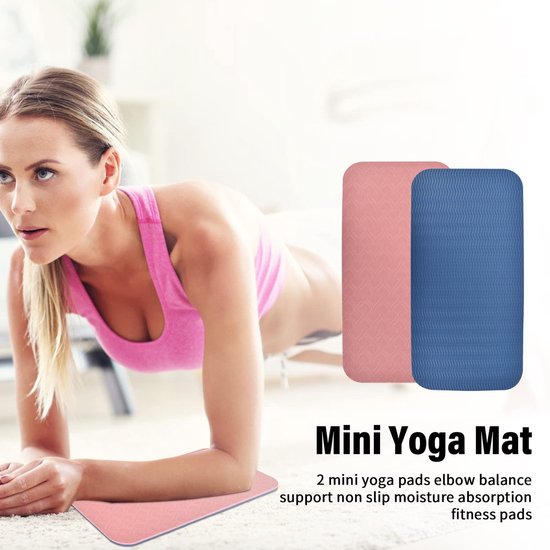 Dailygoods - Tapis de Yoga - Antidérapant - Bescherming voor Knieën en Ellebogen - 34 x 17 x 1 CM - Lichtgewicht - Geschikt voor Iedereen - 2 Stuks van Dailygoods — afbeelding 3