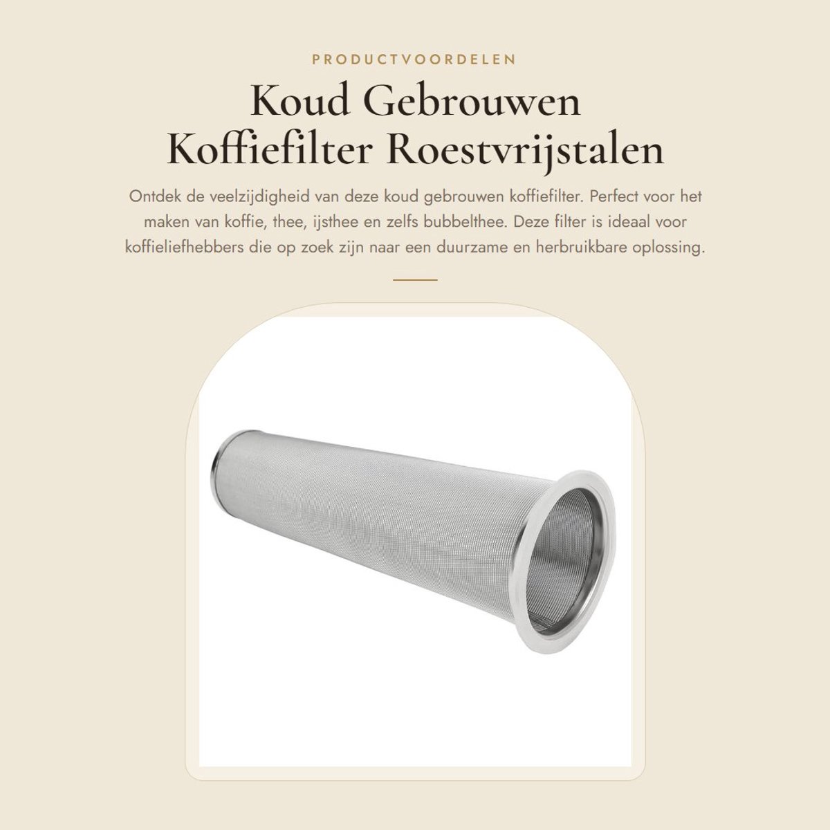 Dailygoods- Koffiefilter Roestvrij Staal - Koffiefilterhouder - Herbruikbaar - Koffiezeef - Koffiethee-ei - Afdichtingscirkel voor Lekbescherming