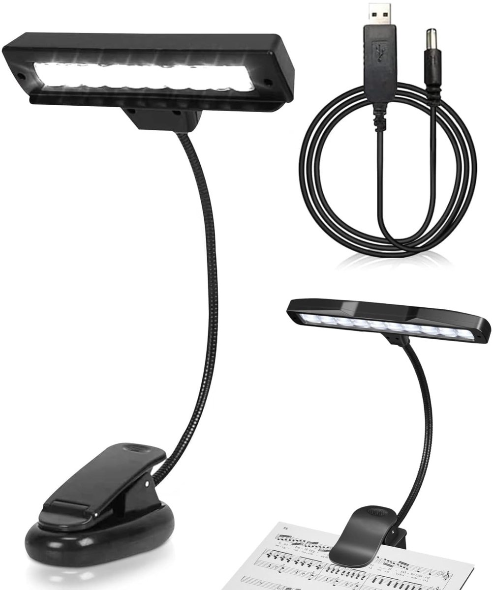 Dailygoods - Clip-On Muziekstandaard Lamp met 10 LED Verlichting