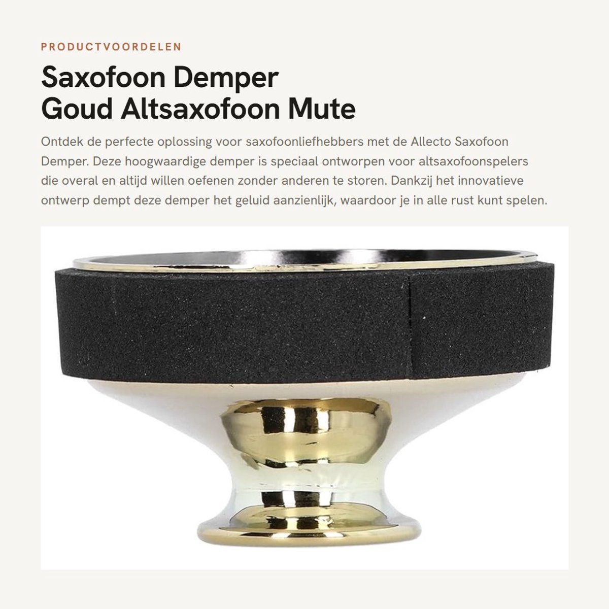 Dailygoods- Saxofoondemper Goud - Geluidsisolatie - Draagbaar - Eenvoudig te installeren - ABS-materiaal - Lichtgewicht - Geluidsdemper