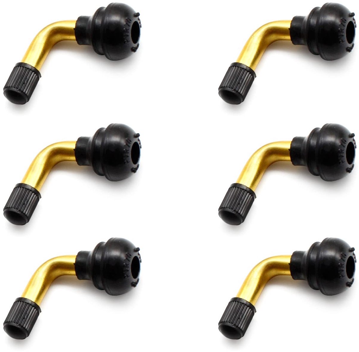Dailygoods - 6 stuks PVR70 ventielen - Ventieladapter 90 graden - Messing kwaliteit - Geschikt voor motorfietsen - Ventielschachtadapter - Ideaal voor...