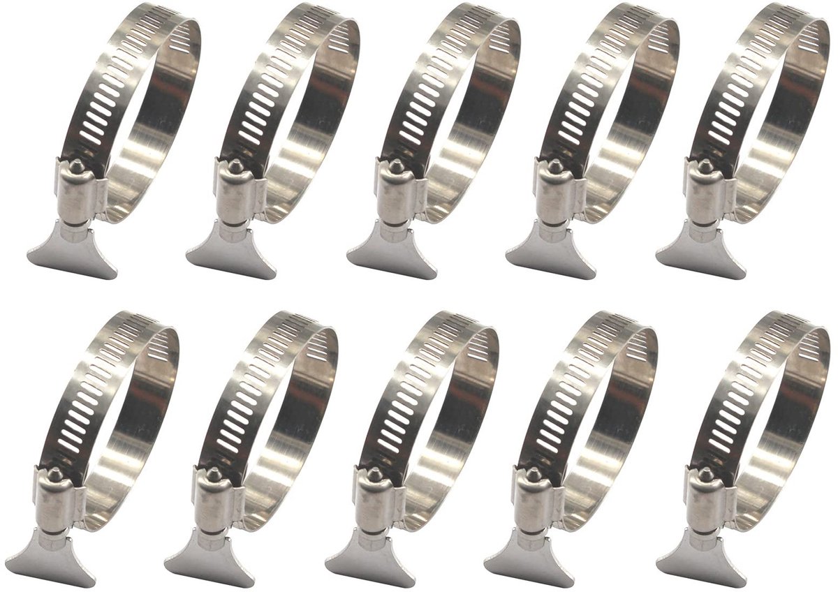 Dailygoods - Verstelbare Slangklemmen 21-38mm - 10 stuks
