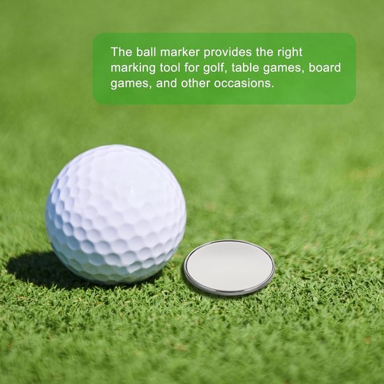 Golfbal Markers - Positie Schijf - Golf Markeren - Metalen Legering - 6 Stuks - Zilver — afbeelding 2