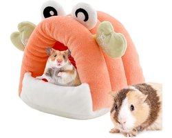 Hamsterhuis Egelbed - Krabvormig nest - Kleine dieren - Zachte pluche voering - 114 x 15 cm - Oranje