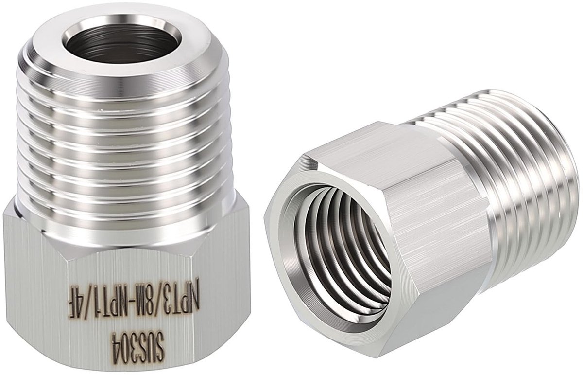 Dailygoods - 2 Stuks 304 RVS Mannelijk naar Vrouwelijk Adapters