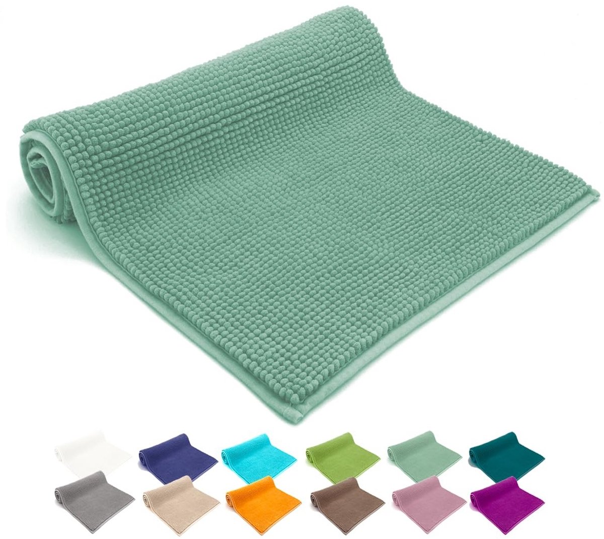Dailygoods - Chenille Badmat Mint - Super Zacht en Absorberend, 50 x 80 cm