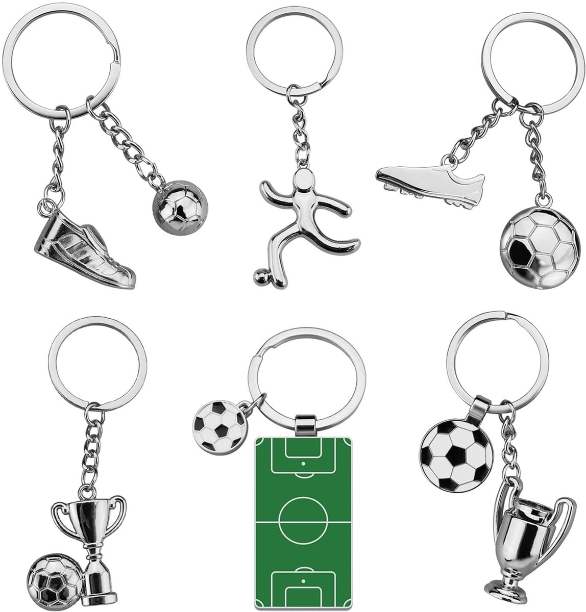 Dailygoods- Voetbalsleutelhanger Lichtgewicht - Sleutelhanger - Sleutelhanger Voetbal - Sleutellabels - Sleutelhanger Ringen - Creatief Ontwerp