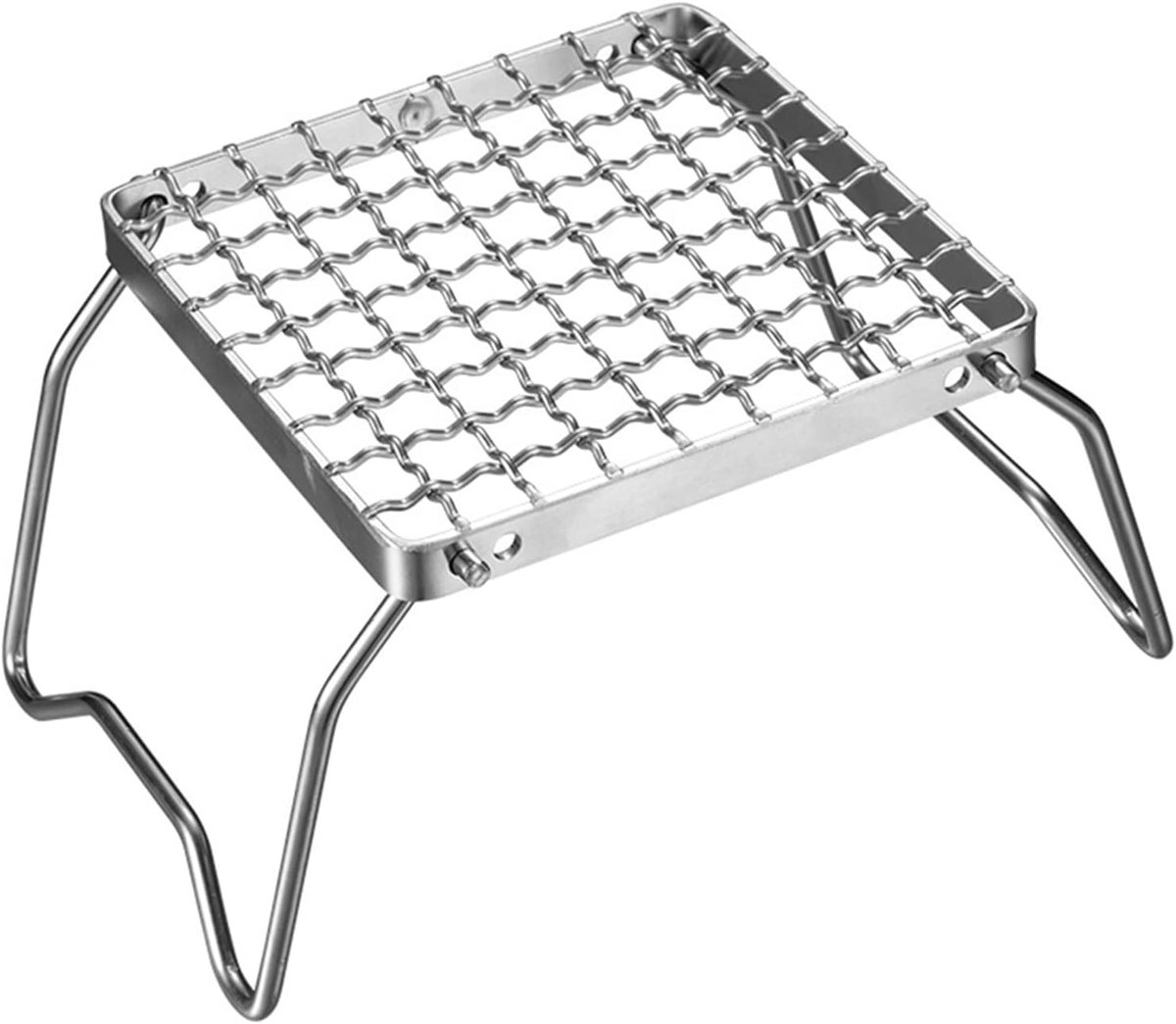 Opvouwbare Grill - Kampeer BBQ - Buiten Koken - Roestvrij Staal - 16x16x12 cm - Zilver