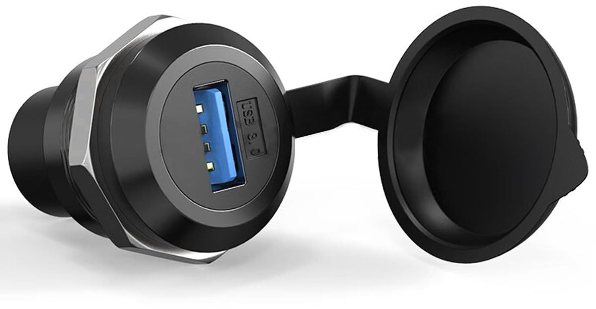 Allecto - USB 3.0 Panel Mount Coupler - A Female naar A Female Connector met Stofkap