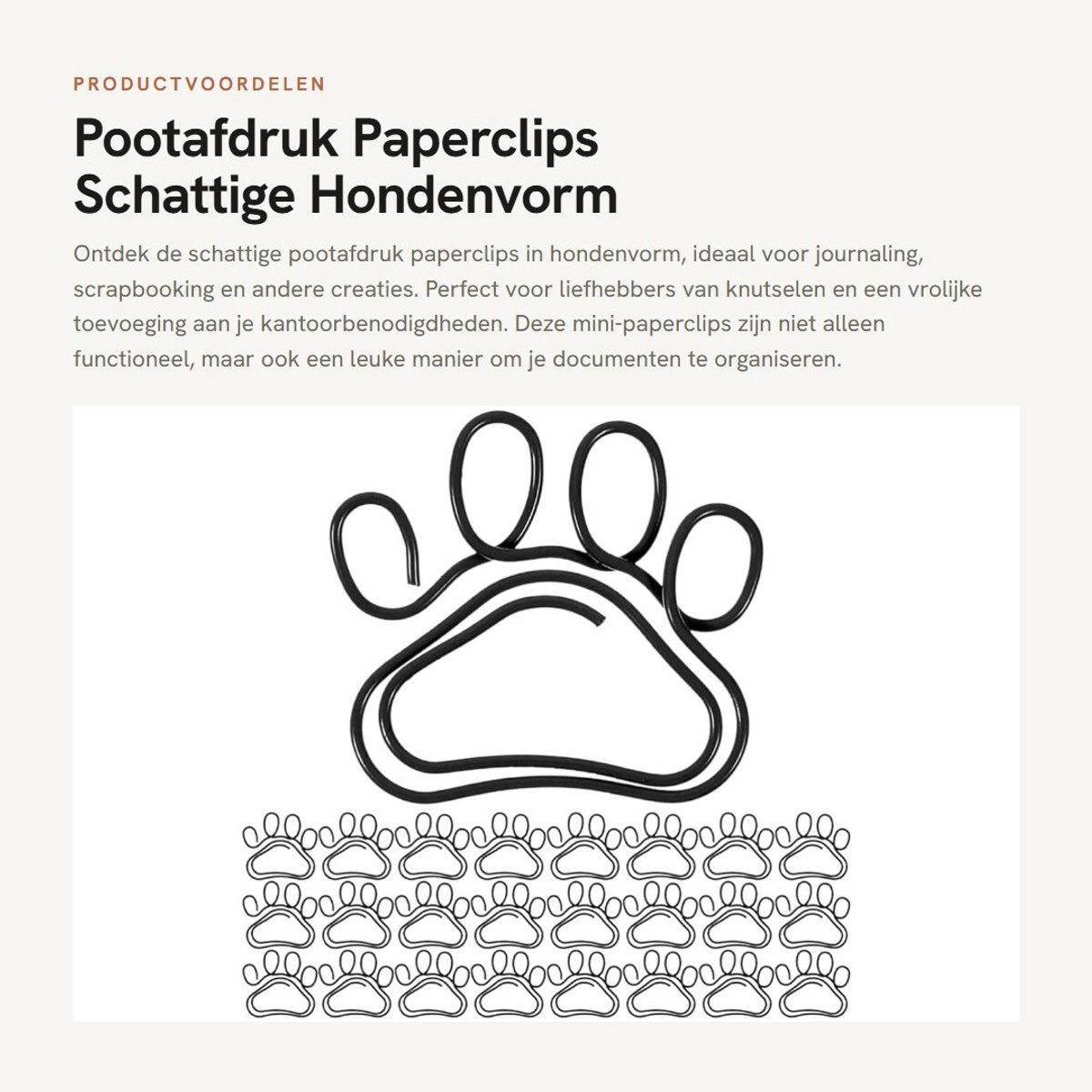 Dailygoods- Pootafperclips 50 Stuks - Mini-Paperclips Hondenvorm - Kantoorclip - Scrapbooking - Bladwijzers - Creatief Design