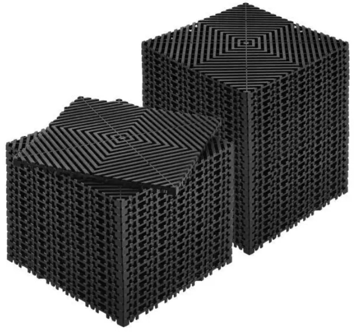 Aafinity Drainagematten Set 12x12in Anti-Slip PP – Klikbare Vloertegels 50 Pieces Black St