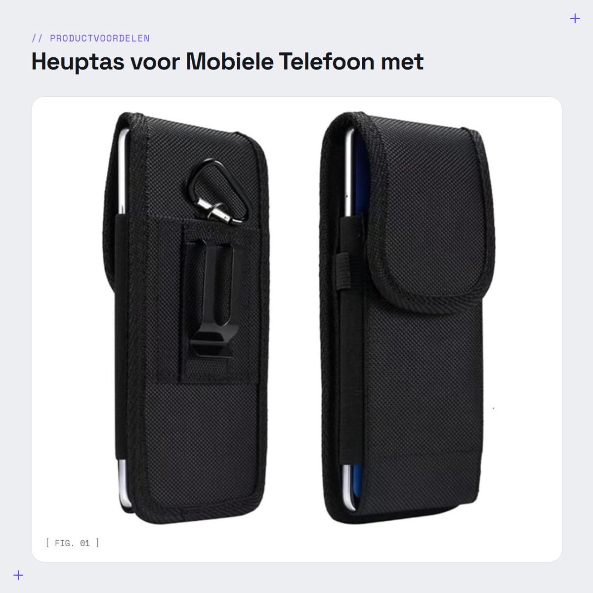 Dailygoods- Gordeltas voor mobiele telefoon - Heuptas voor Gigaset GS5 Lite/GS4 Senior - Duurzaam Oxford-weefsel - Waterdicht - Meerdere draagopties - Praktische riemlus