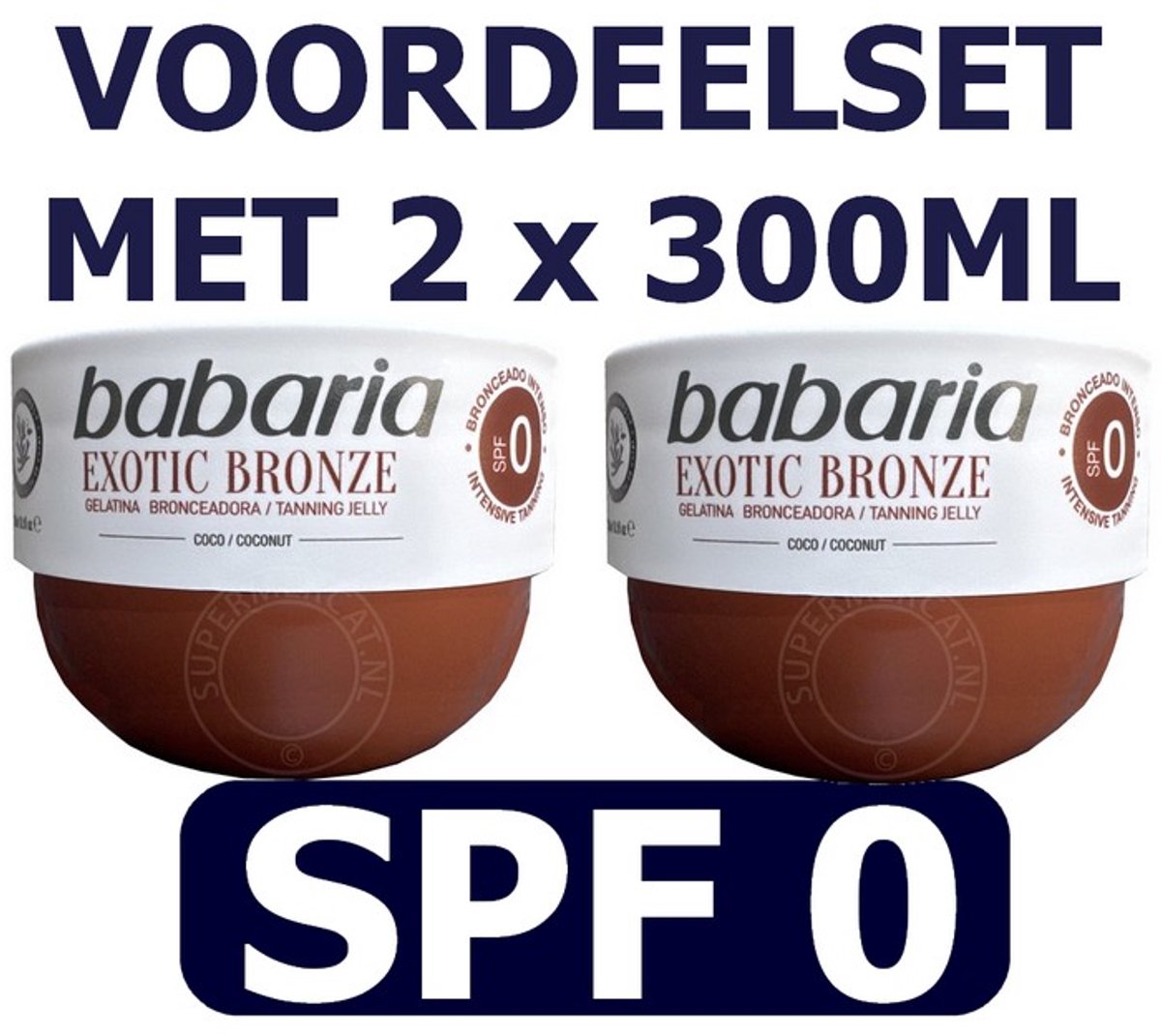 VOORDEELSET met 2 x Babaria Exotic Bronze Gelatina Bronceadora / Tanning Jelly Coco FACTOR 0 - 300ml.