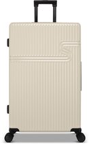 Koffer groot 76x51x28 cm - Reiskoffer met wielen - TSA Slot - 86L - Signature koffer White Ivory