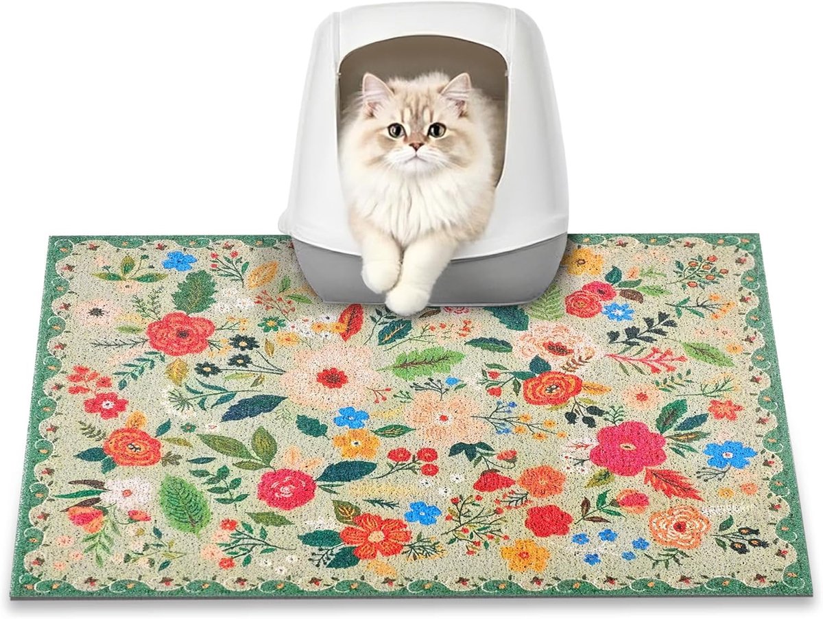 Kattenbakmat - Kattenmat - Kattenbak Schoon - Vangt Grit Op - 60x40 cm - Groene Tuin