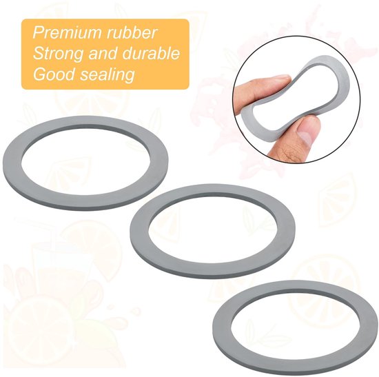 Dailygoods- Blender Pakking Rubberen O-Ring - Vervangingsset - Compatibel met Oster/Osterizer - Goede Afdichting - Grijs - 6,6x6,6x0,2 cm - Blenderafdichting van Dailygoods — afbeelding 5