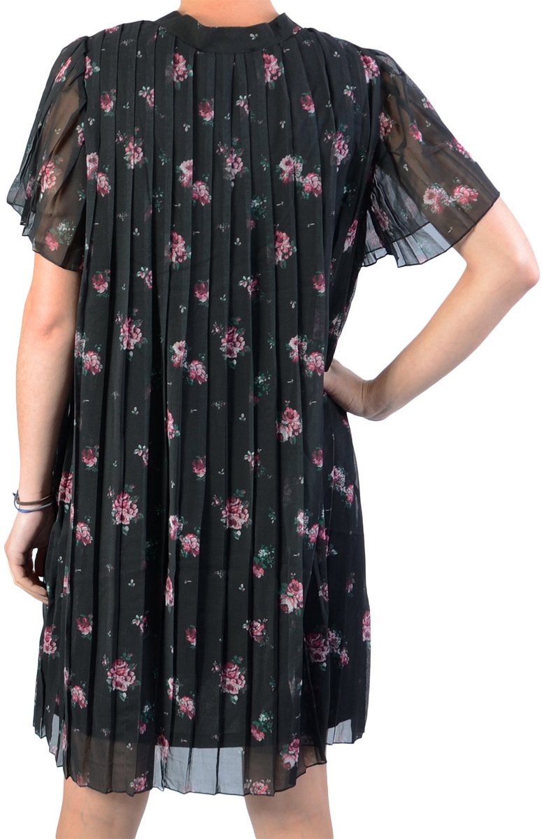 Mini-jurkje met bloemenprint en plooien