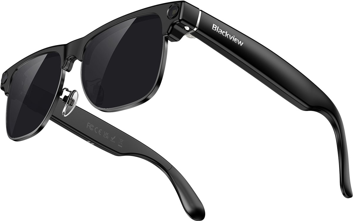 Blackview BV200 - AI-smart zonnebril - Sony 8MP 4K-camera met EIS-stabilisatie - Realtime vertaling 139 talen + ChatGPT 4.5 - Bluetooth 6.0, wifi-overdracht, ENC ruisonderdrukking, 32GB intern geheugen