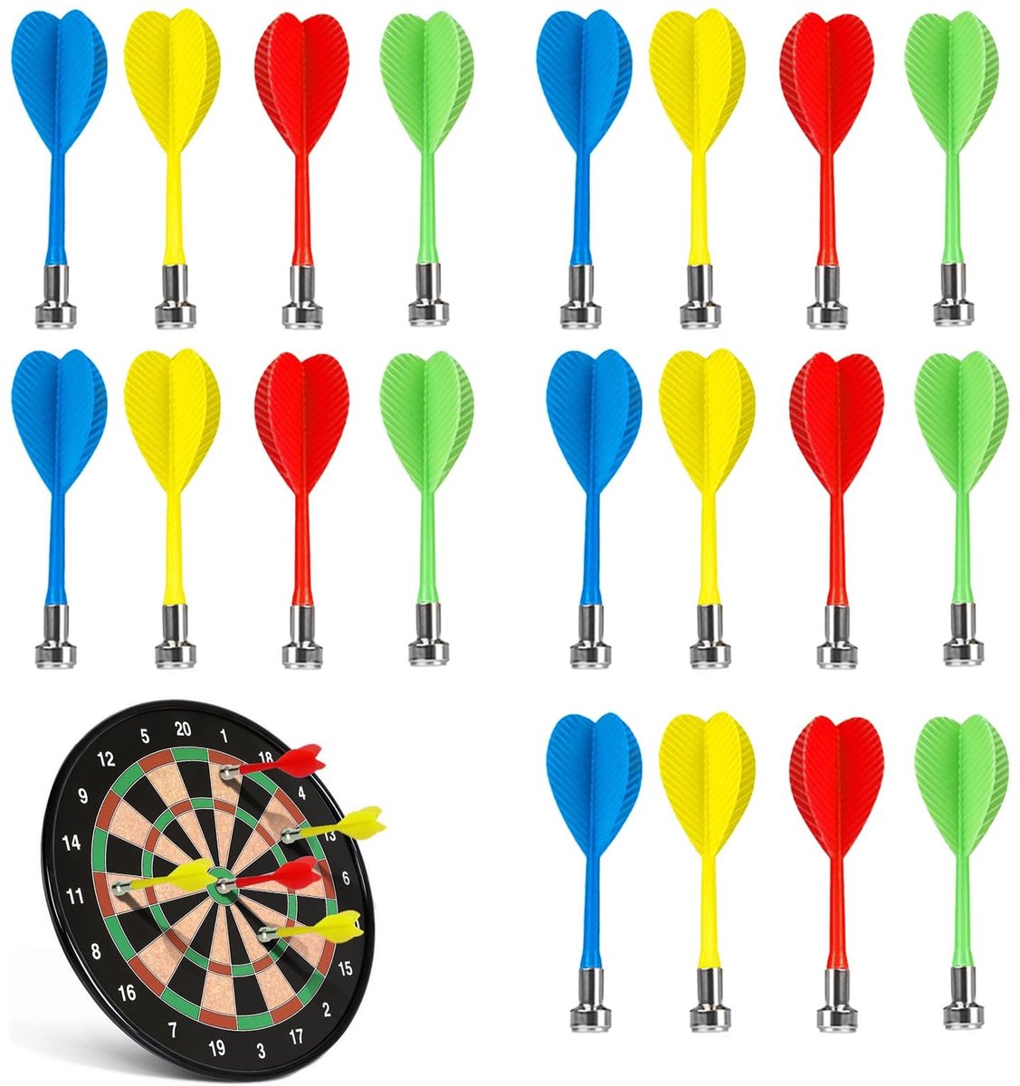 Dailygoods- Dartpijlen 20 Stuks - Magnetische Dartpijlen - Veiligheidsdartpijlen - Indoor Spel - Draagbare Dartpijlen - Duurzaam en Herbruikbaar - Magnetische Darts