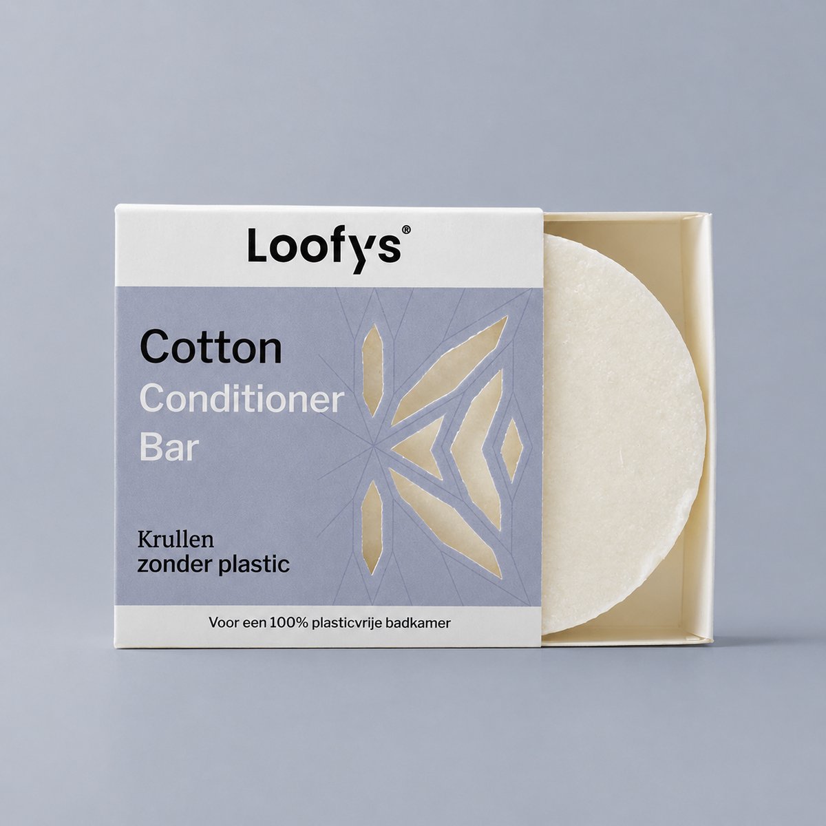 Loofys Conditioner Bar Cotton – Voor Krullen – Gevoelige Hoofdhuid – Zonder Siliconen & Parabenen – Vegan & Plasticvrij – 60g