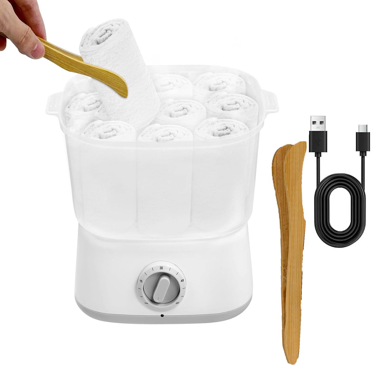 KZQ Handdoekverwarmer - Snelle verwarming voor handdoekjes - Draagbaar voor badkamer spa en salon - Wit