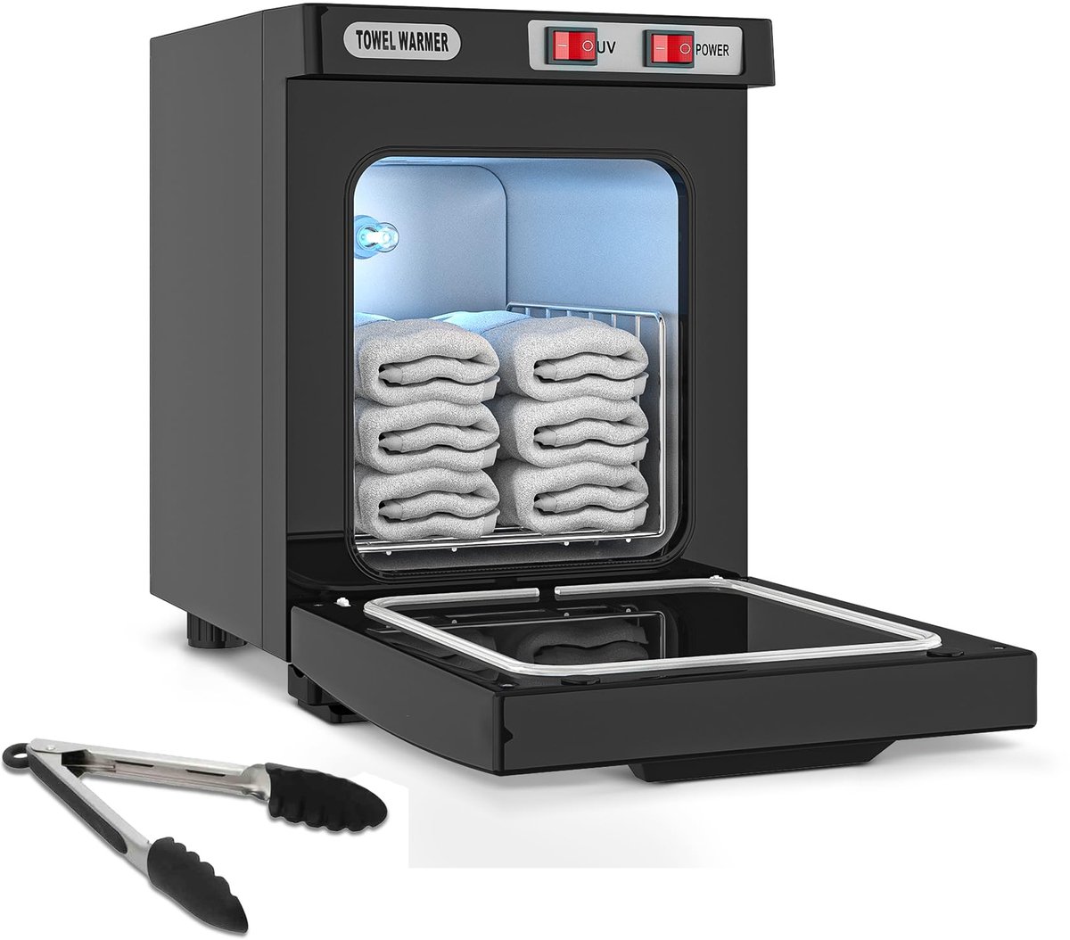 KZQ Elektrische handdoekverwarmer - 5 liter inhoud voor 8 tot 12 handdoeken - Temperatuur tot 70°C - 360° rondom verwarming - Professioneel voor salon barber en spa - Zwart